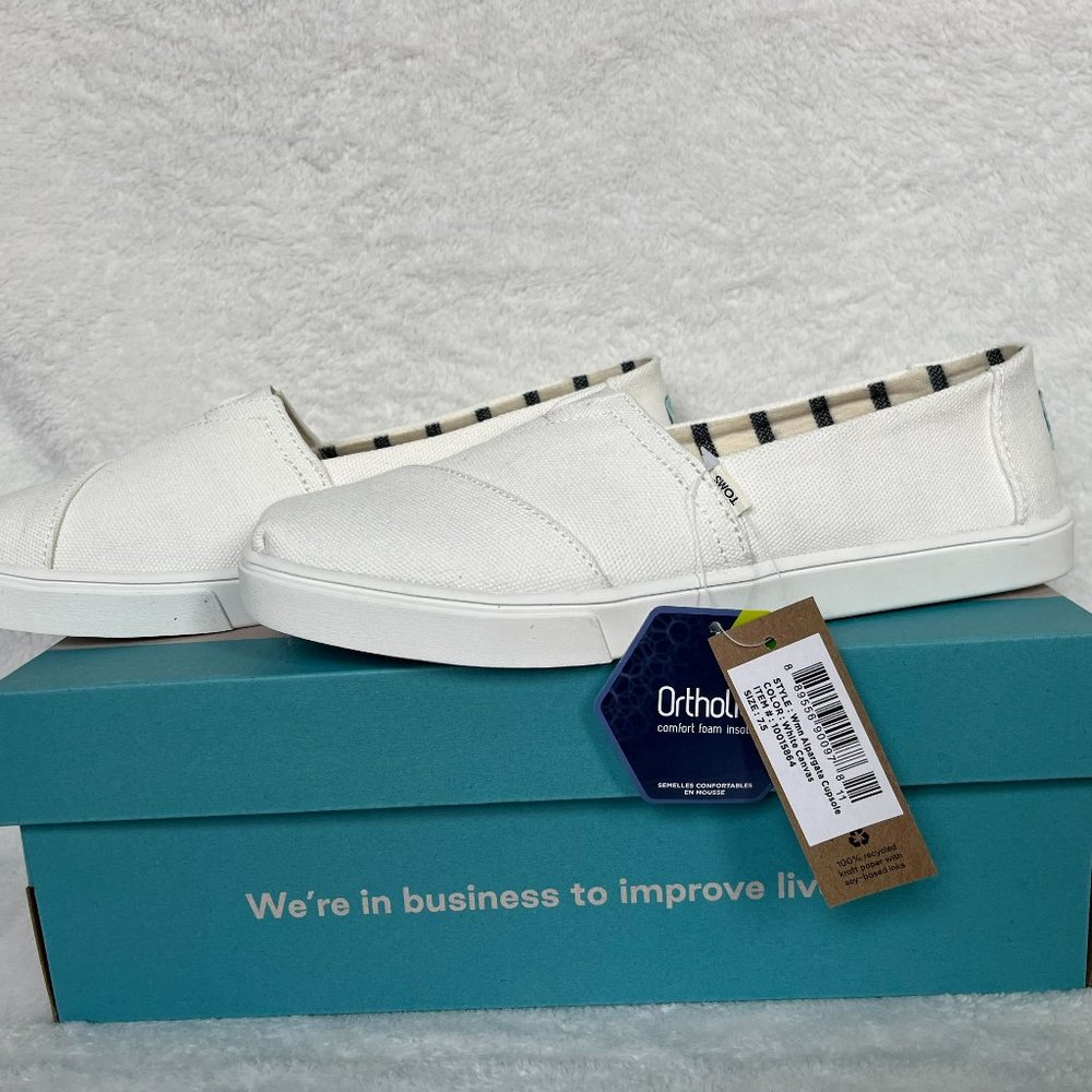NWT | Tom's Women's White Alpargata | 7.5